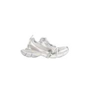 Metallic Effect Sneakers met Overdreven Zool Balenciaga , Gray , Dames