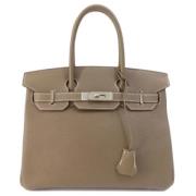 Pre-owned Leather handbags Hermès Vintage , Gray , Dames