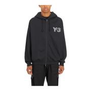 Logo Hoodie met Rits Y-3 , Black , Heren