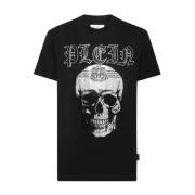 Stijlvol T-shirt met Uniek Ontwerp Philipp Plein , Black , Heren