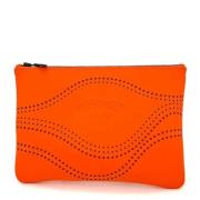 Pre-owned Canvas clutches Hermès Vintage , Orange , Dames