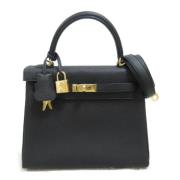 Pre-owned Leather handbags Hermès Vintage , Black , Dames