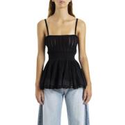 Zwarte Crinoline Top Alaïa , Black , Dames