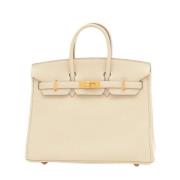 Pre-owned Leather handbags Hermès Vintage , White , Dames