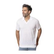 Witte Linnen Skipper Kraag Polo Karl Lagerfeld , White , Heren