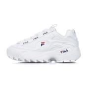 Wit Rood Lage Top Dames Sneakers Fila , White , Unisex