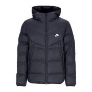 Zwarte Windrunner donsjack met capuchon Nike , Black , Heren