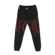 Zwarte Sweatpants Elastische Taille Octopus Print Octopus , Black , He...