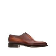 Klassieke Oxford Schoenen van Zwart Leer Santoni , Brown , Heren