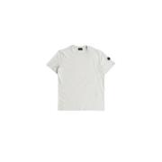 Lichtgrijs Katoenen T-Shirt met Logo Moncler , White , Heren