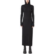 Hooded Maxi Jurk Thom Krom , Black , Dames