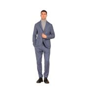 Pinstripe Flanel Heren Blazer Regular Fit Mason's , Blue , Heren