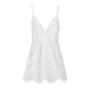 Elegante Zwarte Jurk met Kant Detail Dolce & Gabbana , White , Dames