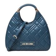 Teal Schoudertas met Ritssluiting Love Moschino , Green , Dames