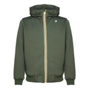 Groene Rits Hoodie Jas K-Way , Green , Heren