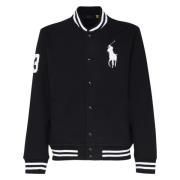 Zwarte Gestreepte Baseball Kraag Jas Ralph Lauren , Black , Heren