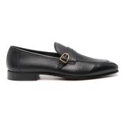 Italiaanse Leren Gesp Loafers Tom Ford , Black , Heren