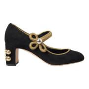 Zwart Goud Mary Janes Hakken Pumps Dolce & Gabbana , Black , Dames