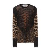 Gedrukte Mesh Longsleeve Top Jean Paul Gaultier , Brown , Dames