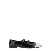 Zwarte platte schoenen Satine Patent Jeffrey Campbell , Black , Dames