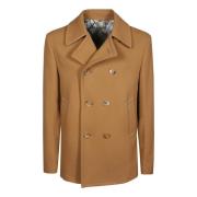 Klassieke Pea Coat voor Tijdloze Stijl Etro , Beige , Heren