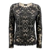 Velvet Bloemen Jacquard Crew Neck Top Etro , Black , Dames