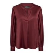 Elegante Satijnen Blouse Garnet MOS Mosh , Red , Dames