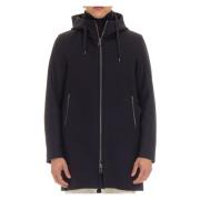 Blauwe Zip Parka met Neopreen Voering Herno , Blue , Heren