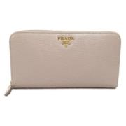 Pre-owned Leather wallets Prada Vintage , Beige , Dames