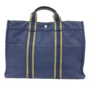 Pre-owned Canvas totes Hermès Vintage , Blue , Dames