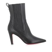 Zwarte leren enkellaarzen Christian Louboutin , Black , Dames