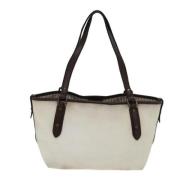 Pre-owned Canvas totes Burberry Vintage , White , Dames