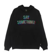 Zwarte Say Something Hoodie Lange Mouw Iuter , Black , Heren