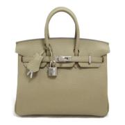 Pre-owned Leather handbags Hermès Vintage , Beige , Dames