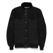 Suede Bomberjack Barba , Black , Heren