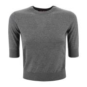 Fijne Wol Zijde Crew-Neck Sweater Max Mara Studio , Gray , Dames