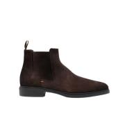 Suède Chelsea Boots met Ronde Neus Santoni , Brown , Heren