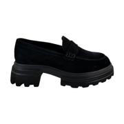 Zwarte Loafer Tankzool Hogan , Black , Dames