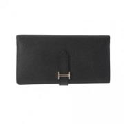 Pre-owned Leather wallets Hermès Vintage , Black , Unisex