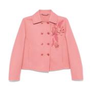 Stijlvolle Jas met Uniek Ontwerp Ermanno Scervino , Pink , Dames