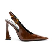 Elegante Slingback Pump Schoenen Saint Laurent , Brown , Dames