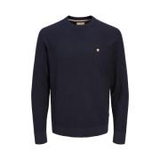 Maritiem Blauw Gebreide Crew Neck Trui Jack & Jones , Blue , Heren