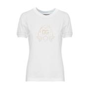 Casual Katoenen T-Shirt met Uniek Ontwerp Dolce & Gabbana , White , Da...