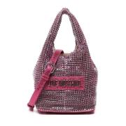 Rhinestone Detail Magenta Tas Love Moschino , Pink , Dames