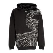 Chinese Muur Outline Hoodie Zwart/Wit Dolly Noire , Black , Heren