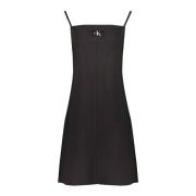 Korte Zwarte Jurk met Dunne Bandjes Calvin Klein , Black , Dames