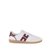 Ivoor/Rood Noir Leren Sneakers Elisabetta Franchi , White , Dames