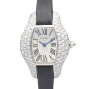 Pre-owned Leather watches Cartier Vintage , Gray , Dames