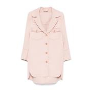 Roze wollen jas met knoopsluiting Ermanno Scervino , Pink , Dames