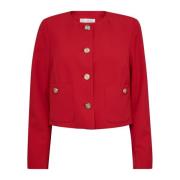 Cropped Cocktail Jacket Blazer 66-Flame Co'Couture , Red , Dames